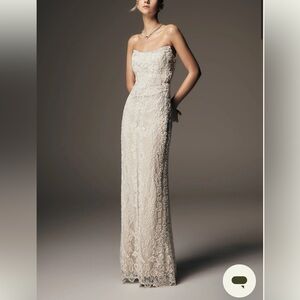 Meshki Eva Hand Beaded Pearl and Lace Maxi Bridal Dress